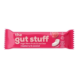 The Gut Stuff Raspberry & Coconut High Fibre Fruit & Nut Bar 35g [Pack of 12]