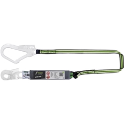 Kratos 1.5Mtr Lanyard + Scaff Hook Black/Green 1.5M