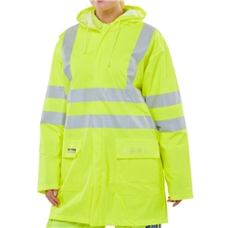 Beeswift Fire Retardant Hi-Vis Anti-Static Jacket Saturn Yellow Xl