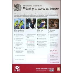 Health & Safety Law Poster Pvc White 420X594Mm
