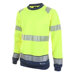 Beeswift Deltic Hi-Vis Two-Tone Sweatshirt Saturn Yellow / Navy 3Xl