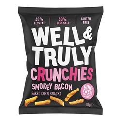 Well&Truly Crunchies Smokey Bacon 30g [Pack of 10]