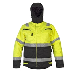 Hydrowear Matlock Multi Cvc Waterproof Hi-Vis Fixed Lining Arc Parka Jacket Saturnyellow/Black L