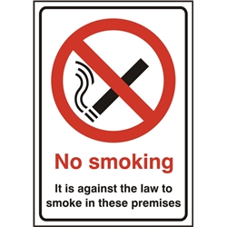 No Smoking Rigid Pvc Sign White 148X210Mm