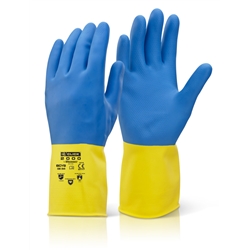 Beeswift House Hold Heavyweight Gloves Royal/Yellow L