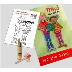 Mini Medics First Aid For Children Pack With Coloured Pencils White 