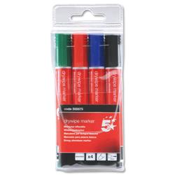 5 Star Office Drywipe Marker Xylene/Toluene-free Bullet Tip 3mm Line Assorted [Wallet 4]