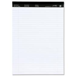 5 Star Office Executive Pad Perforated Top Feint Ruled Blue Margin Red 50 White Sheets A4 [Pack 10]