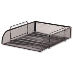 Letter Tray Mesh Scratch-resistant Stackable Front-load Portrait Foolscap Black
