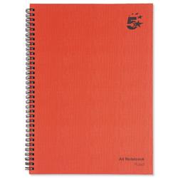 5 Star Office Manuscript Book Wirebound Ruled 160 Pages A4 [Pack 5]