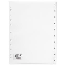 5 Star Office Index Multipunched 130 micron Polypropylene 1-10 A4 White