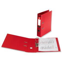 5 Star Office Lever Arch File Polypropylene Spine 70mm A4 Red [Pack 10]