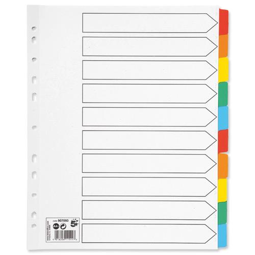 5 Star Office Maxi Index Extra-wide 150gsm Card with Coloured Mylar ...