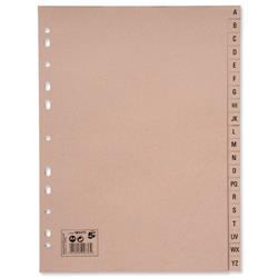 5 Star Eco Manilla Index A-Z 20-Part 150gsm A4 Recycled Manilla