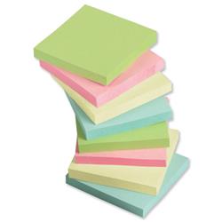 5 Star Office Re-Move Notes Repositionable Pastel Pad of 100 Sheets 76x76mm Assorted [Pack 12]