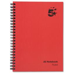 5 Star Office Manuscript Book Wirebound 70gsm Ruled 160 Pages A5 [Pack 5]