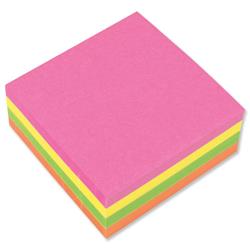 5 Star Office Re-Move Notes Cube Pad of 400 Sheets 76x76mm Neon Rainbow