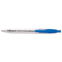 5 Star Office Ball Pen Retractable Medium 1.0mm Tip 0.4mm Line Blue [Pack 10]