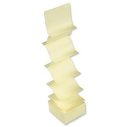 5 Star Office Re-Move Notes Concertina Pad of 100 Sheets 76x76mm Yellow [Pack 12]
