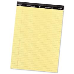 5 Star Office Executive Pad Perforated Top Feint Ruled Blue Margin Red 50 Yellow Sheets A4 [Pack 10]