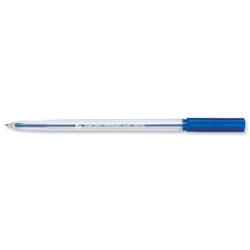 5 Star Office Ball Pen Clear Barrel Medium 1.0mm Tip 0.7mm Line Blue [Pack 50]
