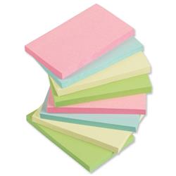 5 Star Office Re-Move Notes Repositionable Pastel Pad of 100 Sheets 76x127mm Assorted [Pack 12]