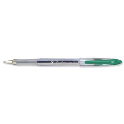 5 Star Office Roller Gel Pen Clear Barrel 1.0mm Tip 0.5mm Line Green [Pack 12]