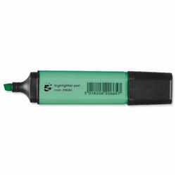 5 Star Office Highlighter Chisel Tip 1-5mm Line Green [Pack 12]