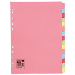 5 Star Office Subject Dividers Multipunched Manilla Card 15-Part A4 Assorted