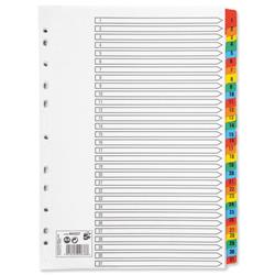5 Star Office Index 150gsm Card with Coloured Mylar Tabs 1-31 A4 White