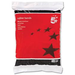 5 Star Office Rubber Bands Assorted Sizes [Bag 0.454kg]
