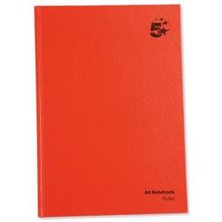 5 Star Office Manuscript Book Casebound 70gsm Ruled 192 Pages A4 [Pack 5]