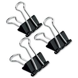 5 Star Office Foldback Clips 25mm Black [Pack 12]