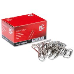 5 Star Office No Tear Paperclips Extra Large Length 33mm [Pack 10x100]