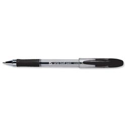 5 Star Elite Rubber Grip Ball Pen 1.0mm Tip 0.5mm Line Black [Pack 12]