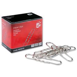 5 Star Office Giant Paperclips Wavy Length 76mm [Pack 100]