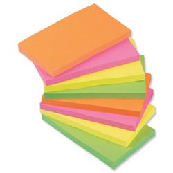 5 Star Office Re-Move Notes Repositionable Neon Pad of 100 Sheets 76x127mm Assorted [Pack 12]