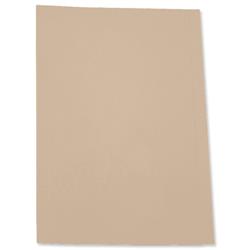 5 Star Office Square Cut Folder Recycled Pre-punched 170gsm Kraft Foolscap Buff [Pack 100]