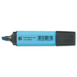 5 Star Office Highlighter Chisel Tip 1-5mm Line Blue [Pack 12]