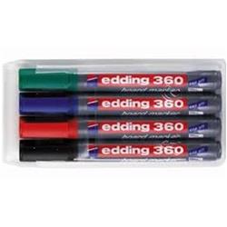 Edding 360/4S Whiteboard Marker Bullet Tip 1.5-3mm Line Assorted Ref 4-360-4 [Pack 4]