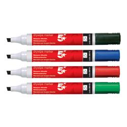 5 Star Office Drywipe Marker Xylene/Toluene-free Chisel Tip 2-5mm Line Assorted [Wallet 6]