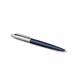 Parker Jotter Ballpoint Pen Stainless Steel Body and Blue Trim Blue Ink Ref 1953186