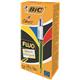 Bic 4 Colour Fluo Ball Pen 1.0 Tip 0.32mm Line Black Blue Red Yellow Ink Ref 933948 [Pack 12]