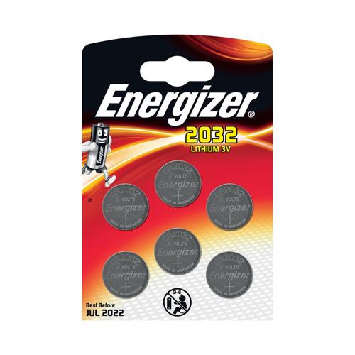 Energizer Lithium Battery CR2032 3V Ref E300303700 [Pack 6