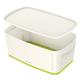 Leitz MyBox Storage Box Small with Lid Plastic W318xD191xH128mm White/Green Ref 52294063