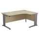 Mezzo Cable Cantilever 1800 Crescent Right Hand Workstation - Maple Top Silver Legs Ref CAB1812RHRADMASV