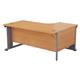 Mezzo Cable Cantilever 1800 Crescent Left Hand Workstation - Beech Top Silver Legs Ref CAB1812LHRADBESV