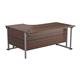 Allegro 1800 Right Hand Crescent Cantilever Workstation  - Dark Walnut Top and Silver Legs Ref TWU1812RHRADDWSV