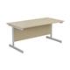Mezzo Cantilever 1400 Rectangular Cantilever Workstation - Maple Top White Legs Ref SU1480RECMAWH