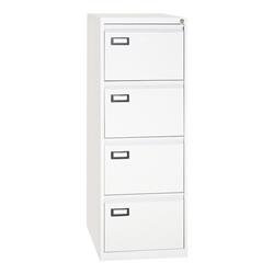 Classificatore metallico Kubo - 4 cassetti - 46x62x132 cm - bianco
